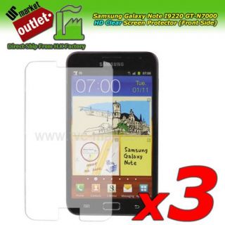 3X Front Clear LCD Screen Protector Guard for Samsung Galaxy Note 