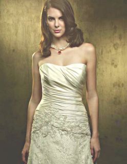 Casablanca Wedding Gown Bridal Bride Dress Lace Swarovski Crystals 10 
