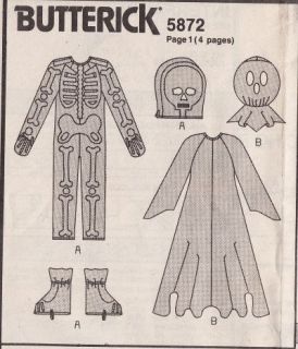 80S ADULT CHILD HALLOWEEN GHOST SKELETON COSTUME PATTERN XS L