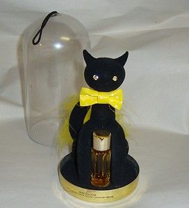 VTG BLACK CAT IN DOME SOPHISTI CAT MAX FACTOR PERFUME BOTTLE 