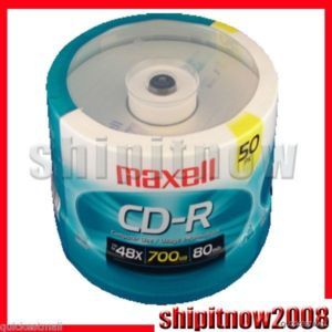 Maxell 648250 CD R 50 Disc Spindle 48x Write Once 700MB 80 Minute for 