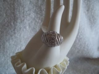 Judith Ripka Diamonique Sculpted Dome Band Ring Size 6