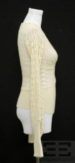 Catherine Malandrino Cream Alpaca Open Knit Sweater