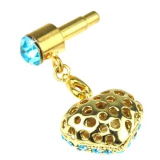 Heart Bling Apple iPhone Anti Dust Plug Cell Phone  Charm Strap 