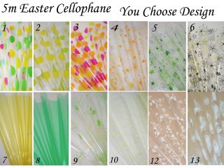 5M floristry Cellophane Gift Wrap Choice of 12 Designs Easter New Baby 
