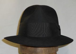 Vintage Resistol Self Conforming Cavanagh Edge All Black Fedora Hat 