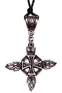 Black Flame Inverted Iron Death Cross Gothic Celtic Silver Goth 