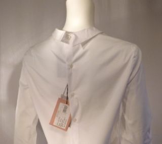 MIU MIU by Prada Shirt White Soft Cotton Button Back Flower Cuff 