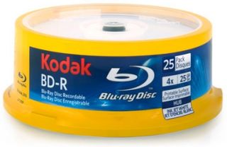 50 Pak 25GB Kodak 4X White Inkjet Hub Printable Blu Ray BD RS 2 x 25 
