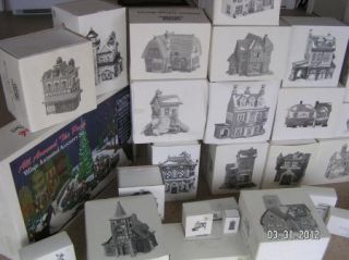 Lot Dept 56 Dickens Village All in Boxes 150+Pieces, Collectors 