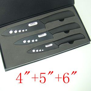   Cutlery Ultra Sharp Durable Ceramic Knives Set Black Gift Box