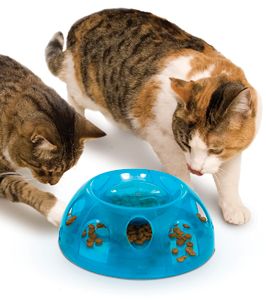 SmartCat Portion Control Cat Food Dish Tiger Diner Blue