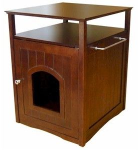 New Hidden Cat Litter Box Kitty POO Table Piece Pet Cabinet Table 
