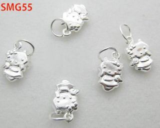   Silver Charm Pendants Kitty Cat Dog Beads Charms Fit Bracelet