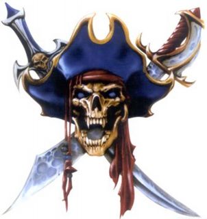 Pirate Skull Lethal Weapon Waterslide Ceramic Decals