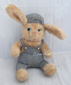   Plush Stuffed Bunny Rabbit Casey Jones Engineer Vintage 3