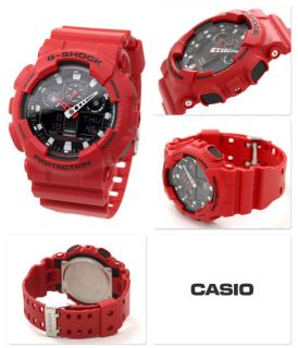 Casio G Shock Red Large Watch GA 100B 4 GA100 New 100 Original