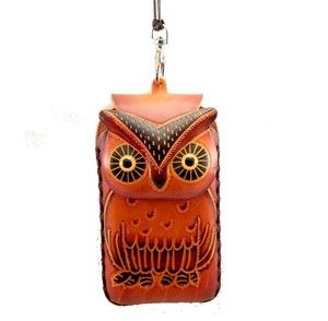   Leather Owl Cell Phone Smart Phone iPhone Case Pouch Handmade