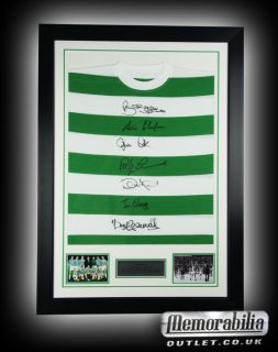 Hand Signed Celtic FC European Cup Final 1967 Shirt   Framed   Lisbon 