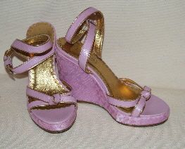 Womens Coach Cathleen Pink Signature Wedge Shoes 5 1 2