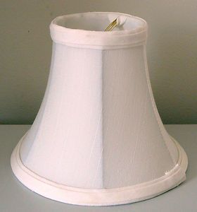 Chandelier Shade Bell Shape in White SIlk, 3 x 6 x 5, Clip On