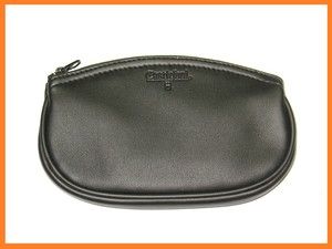 Castleford Oval Black Pipe Tobacco Pouch Zippered w Liner