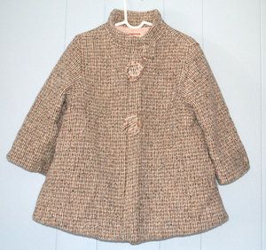 CATIMINI Girl Boucle Wool Swing Coat Sz 4 102
