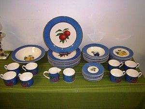 Casual Victoria Beale China Dinnerware BLUE HARVEST Fruit Dishes 44p 