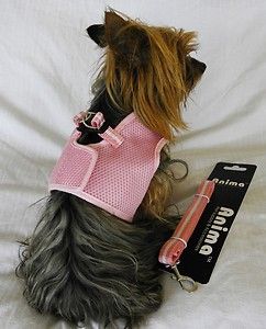 Dog Cat Clothing Apparel Harness Vest Leash New Pink Mesh Velcro 