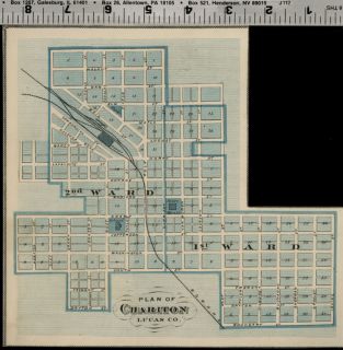 Chariton Iowa Street Map Plan Lucas County Authentic 1875 Item