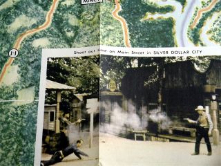 1960s Silver Dollar City Marvel Cave Park Amusement Map Brochure 