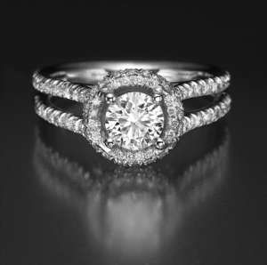 86 Ct Center Solitaire Diamond Ring in 14 K White Stamped Solid Gold 