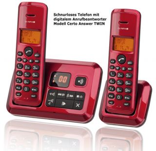 Telefon Certo Answer Twin Rot Mit Anrufbeantwortet AB Schnurlostelefon 