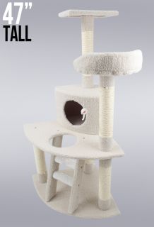 New Cat Tree 47 Level Condo Furniture Scratching Post Pet House Cream 