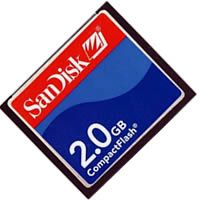 2GB SanDisk Compact Flash Card SDCFB 2048 or SDCFJ 2048