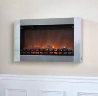 Stainless Steel Wall Mounted Remote Electric Fireplace