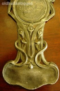Original Art Nouveau French Lead Pewter Door Number Name Plaque C1890 