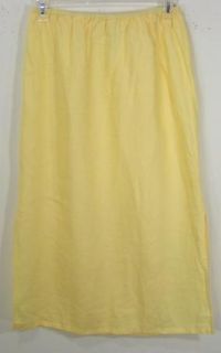 Chadwicks Light Yellow 100 Linen Long Maxi Skirt New Womens Size 12 