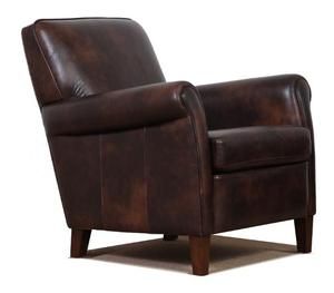 Genuine High End Leather Accent Chair Club Chair Cigar Chair