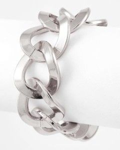 Silver Tone Chain Link Bracelet FASHION JEWELRY Designer 8  10 Bold 