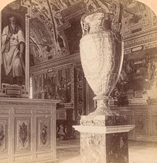 Alabaster Vase Vatican Roma Italy Old Stereo Photo 1895
