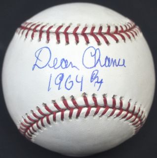 Dean Chance Hand Signed Autographed Baseball Ball MLB COA