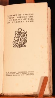 1904 Essays of Elia Charles Lamb Library of English Prose
