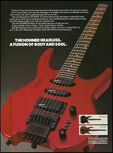 The Hohner Headless Jack Guitar Bass Ad 8x11 Frameable Advertisement 