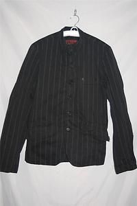 Mens Blazer Jacket Tripp NYC Daang Goodman Size XS Black Pinstripe EUC