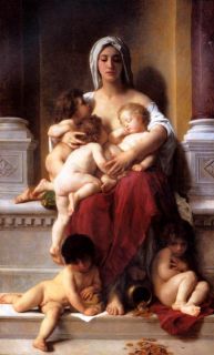Charity Mother Children Bouguereau Canvas Repro Small