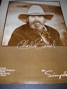 Charlie Daniels Is A Simple Man 1989 Promo Poster Ad