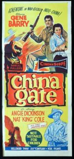 China Gate 1957 Vintage Daybill Movie Poster Nat King Cole Gene Barry 
