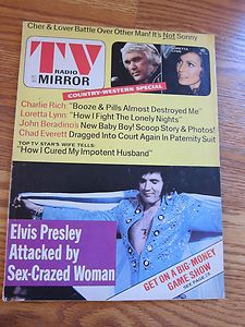 TV Mirror 10 74 Elvis Presley Charlie Rich Loretta Lynn Chad Everett 
