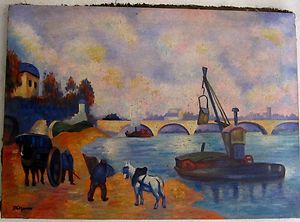 Oil on Canvas Painting Postimpressionism Paul Cezanne